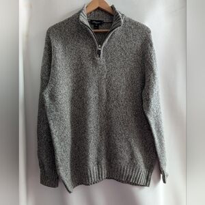 Blumarine Italy Wool Marled Grey 1/4 Zip Pullover Knit Sweater - XL